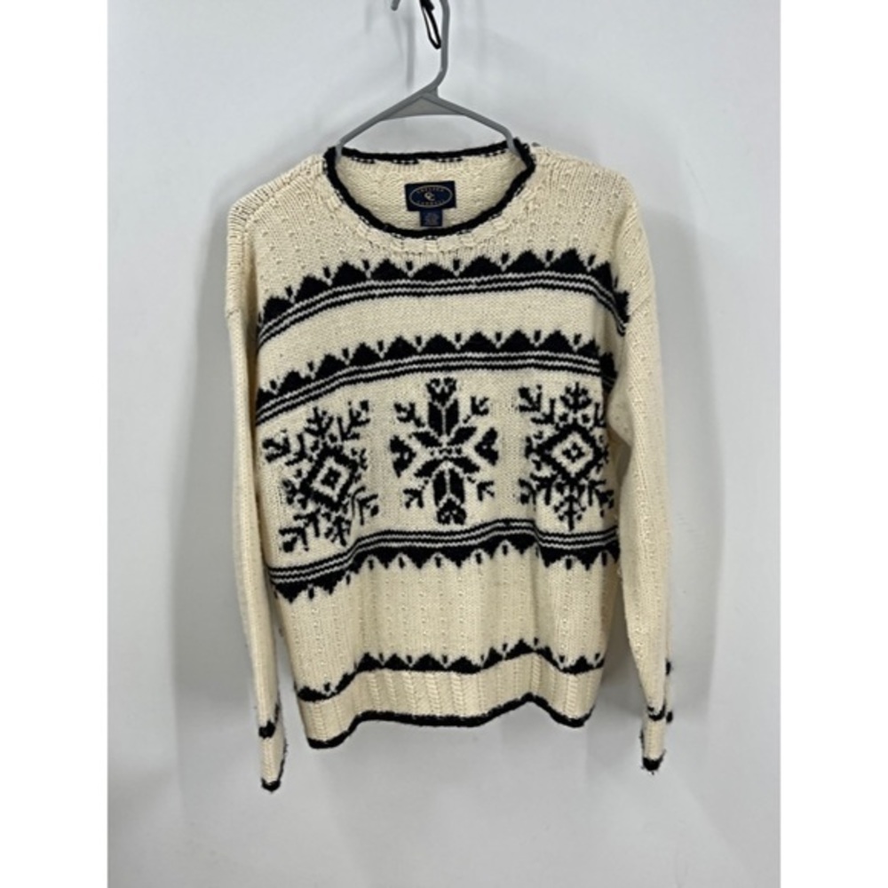 Chelsea Campbell vintage 100% wool snowflake sweater L